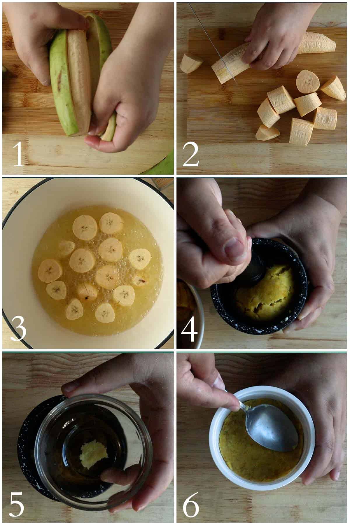 step by step on how to make puerto rican mofongo.