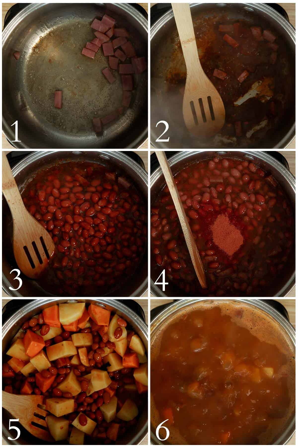 how to make stewed beans step by step.
