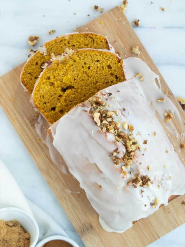 Pumpkin Loaf Cake with Icing