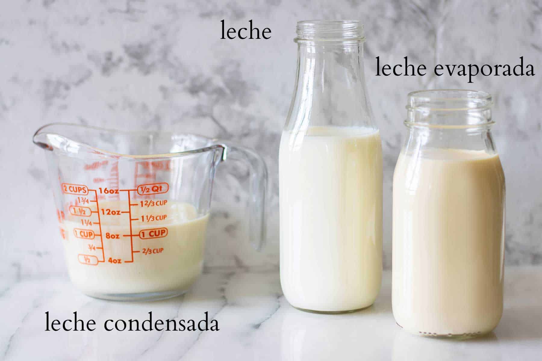 leches necesarias para hacer la leche para un tres leches de limon.