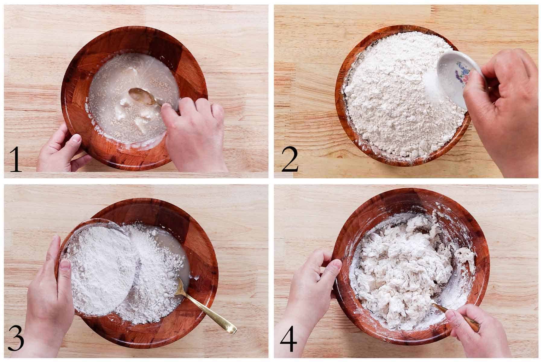 steps 1-4 on how to make pan sobao.