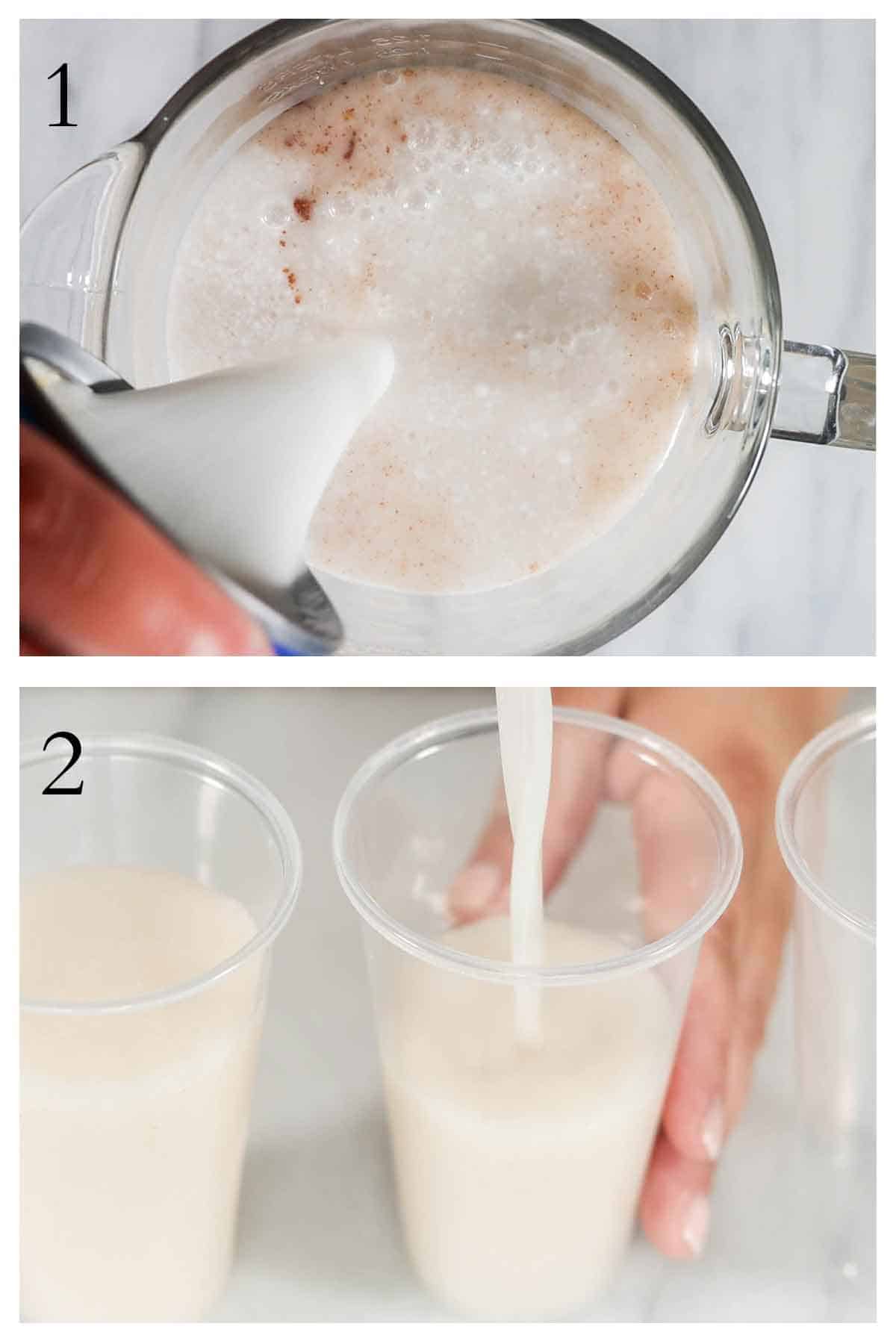 pasos 1 y 2 de como se hace un limber de coco puertorriqueno.