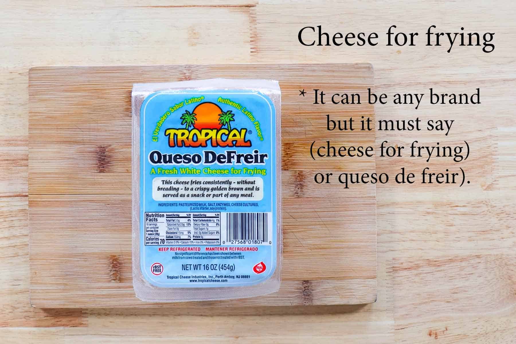 tropical brand cheese for frying image.