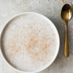 1 bowl of oatmeal made in a puerto rican style.