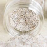 a view of the inside of a burger seasoning jar.
