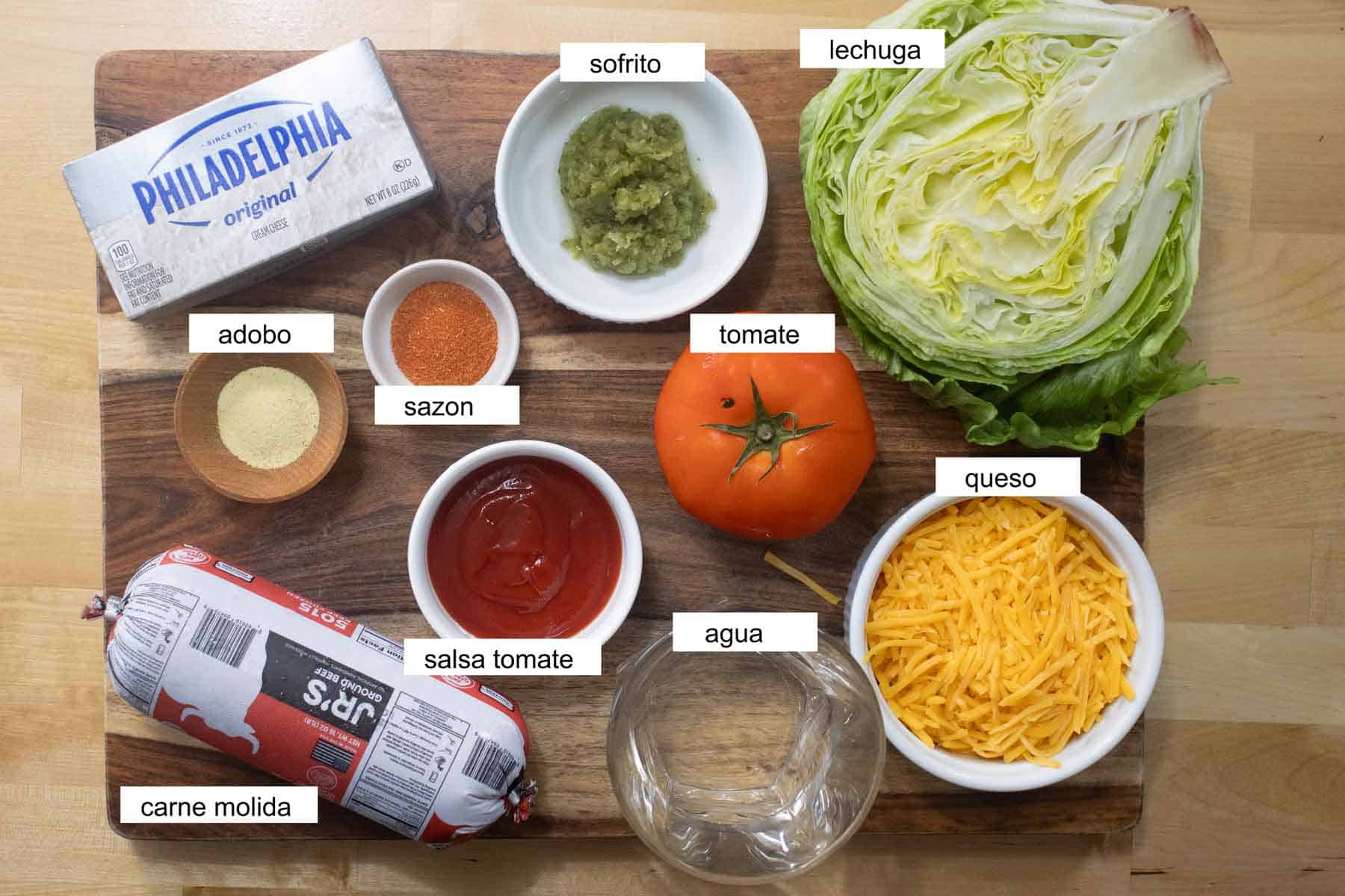 todos los ingredientes que se necesitan para hacer un cielito lindo.