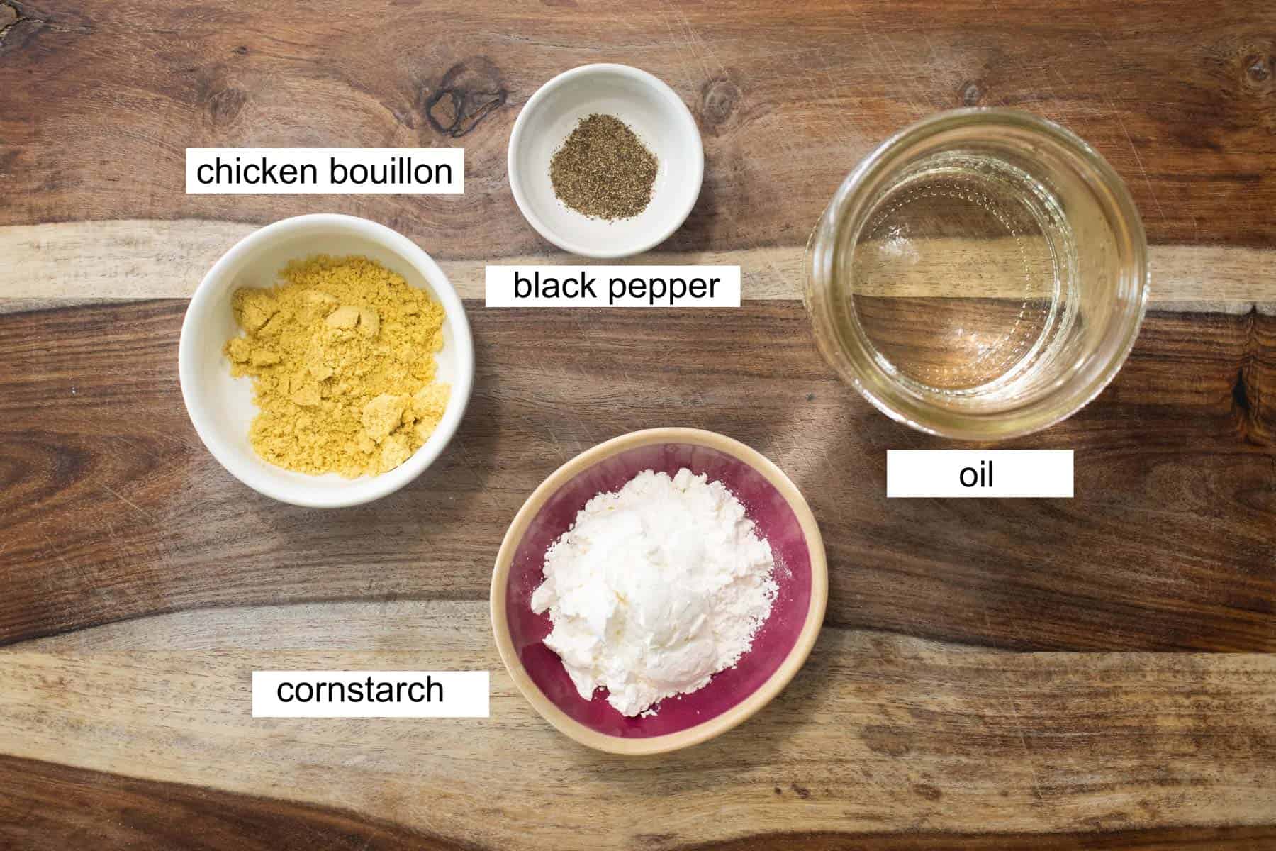 all the ingredients needed to make a chicken gravy.