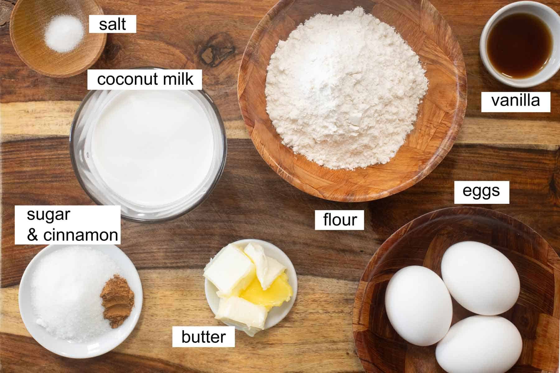 all the ingredients needed to make a dutch baby.